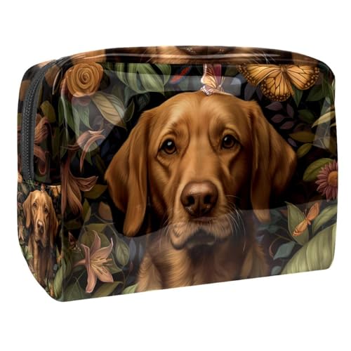 Kosmetiktaschen Für Frauen Hundeblumen Und Schmetterlinge Schminkkoffer Reisetasche Kosmetiktasche Organizer 18.5x7.5x13cm von EJFICAHG