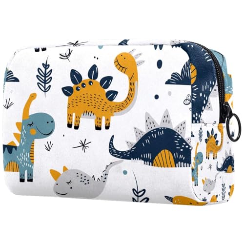 Kosmetiktaschen Für Frauen Kindliche Dinosaurier-Muster Schminkkoffer Reisetasche Kosmetiktasche Organizer von EJFICAHG