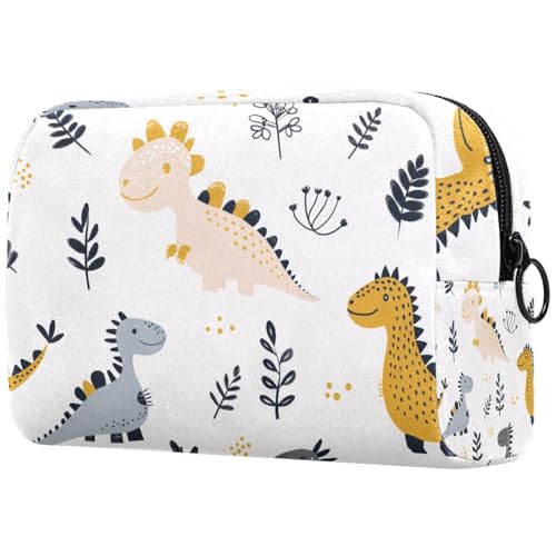Kosmetiktaschen Für Frauen Kindliche Dinosaurier-Muster Schminkkoffer Reisetasche Kosmetiktasche Organizer von EJFICAHG