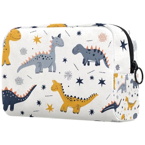 Kosmetiktaschen Für Frauen Kindliche Dinosaurier-Muster Schminkkoffer Reisetasche Kosmetiktasche Organizer von EJFICAHG
