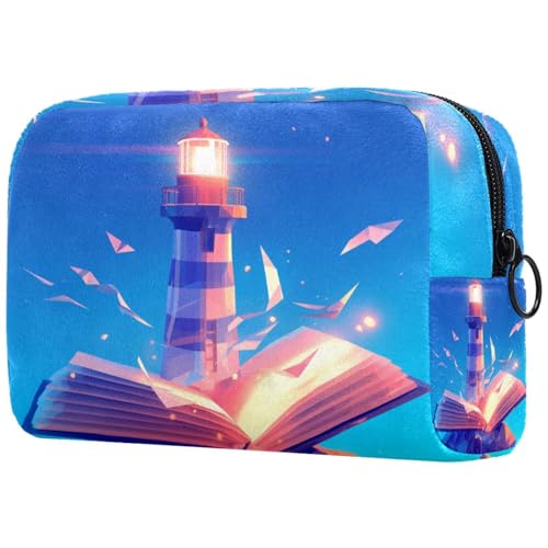 Kosmetiktaschen Für Frauen Leuchtturm Und Buch Schminkkoffer Reisetasche Kosmetiktasche Organizer Kosmetiktaschen Für Frauen Leuchtturm Und Buch Schminkkoffer Reisetasche Kosmetiktasche Organizer von EJFICAHG