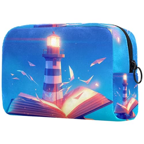 Kosmetiktaschen Für Frauen Leuchtturm Und Buch Schminkkoffer Reisetasche Kosmetiktasche Organizer Kosmetiktaschen Für Frauen Leuchtturm Und Buch Schminkkoffer Reisetasche Kosmetiktasche Organizer von EJFICAHG