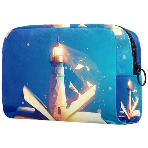 Kosmetiktaschen Für Frauen Leuchtturm Und Buch Schminkkoffer Reisetasche Kosmetiktasche Organizer Kosmetiktaschen Für Frauen Leuchtturm Und Buch Schminkkoffer Reisetasche Kosmetiktasche Organizer von EJFICAHG