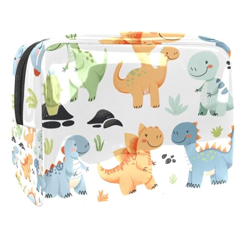 Kosmetiktaschen Für Frauen Niedliche Dinosaurier Muster Schminkkoffer Reisetasche Kosmetiktasche Organizer 18.5x7.5x13cm von EJFICAHG