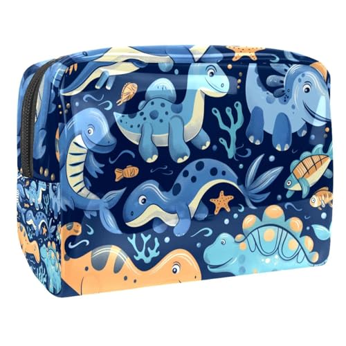 Kosmetiktaschen Für Frauen Niedliche Dinosaurier Muster Schminkkoffer Reisetasche Kosmetiktasche Organizer 18.5x7.5x13cm von EJFICAHG