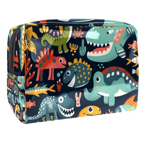 Kosmetiktaschen Für Frauen Niedliche Dinosaurier Muster Schminkkoffer Reisetasche Kosmetiktasche Organizer 18.5x7.5x13cm von EJFICAHG