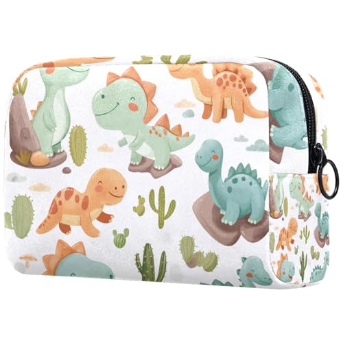 Kosmetiktaschen Für Frauen Niedliche Dinosaurier Muster Schminkkoffer Reisetasche Kosmetiktasche Organizer von EJFICAHG