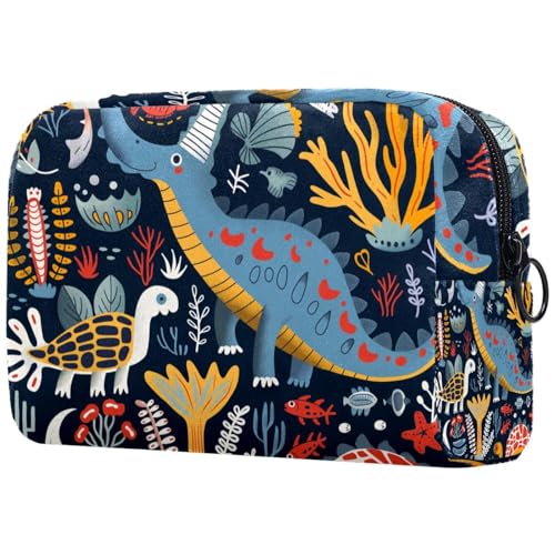 Kosmetiktaschen Für Frauen Niedliche Dinosaurier Muster Schminkkoffer Reisetasche Kosmetiktasche Organizer von EJFICAHG