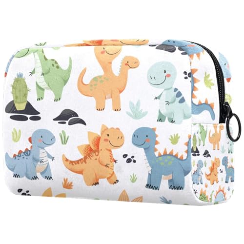 Kosmetiktaschen Für Frauen Niedliche Dinosaurier Muster Schminkkoffer Reisetasche Kosmetiktasche Organizer von EJFICAHG