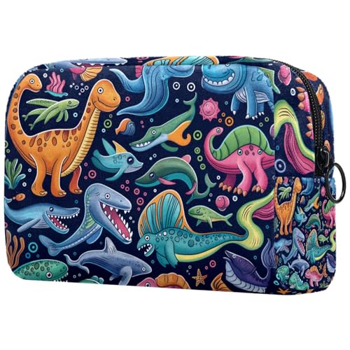 Kosmetiktaschen Für Frauen Niedliche Dinosaurier Muster Schminkkoffer Reisetasche Kosmetiktasche Organizer von EJFICAHG