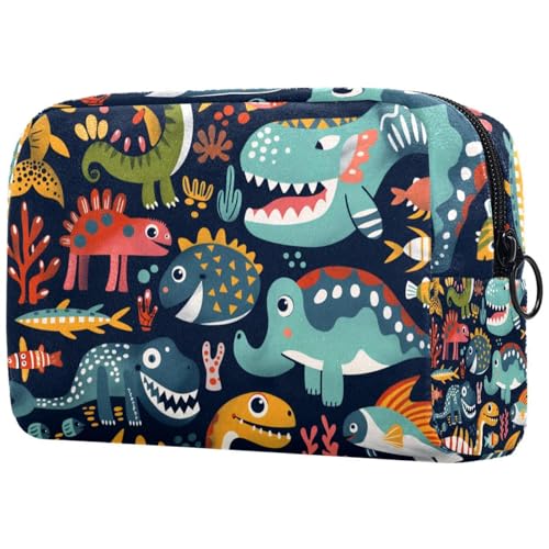 Kosmetiktaschen Für Frauen Niedliche Dinosaurier Muster Schminkkoffer Reisetasche Kosmetiktasche Organizer von EJFICAHG