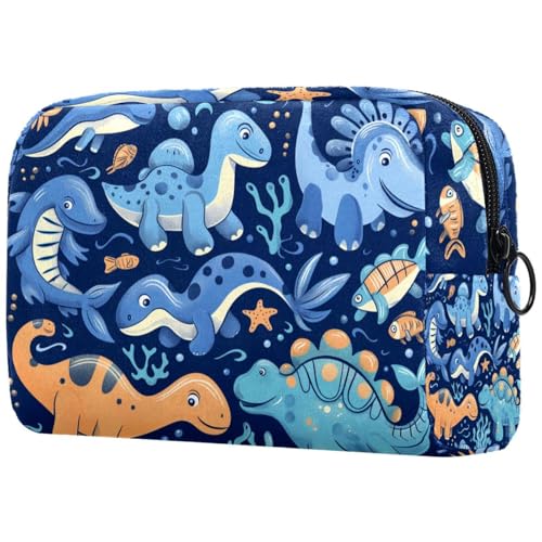 Kosmetiktaschen Für Frauen Niedliche Dinosaurier Muster Schminkkoffer Reisetasche Kosmetiktasche Organizer von EJFICAHG