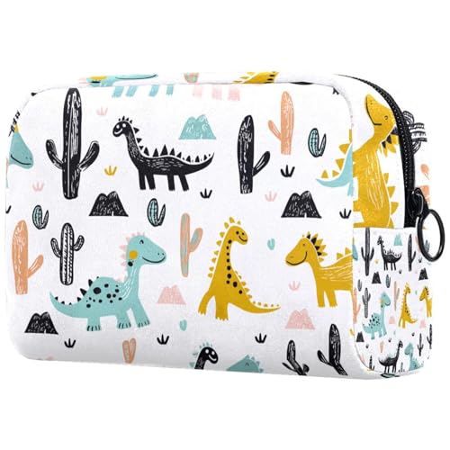 Kosmetiktaschen Für Frauen Niedliche Dinosaurier Muster Schminkkoffer Reisetasche Kosmetiktasche Organizer von EJFICAHG