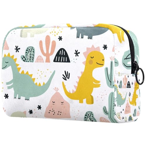 Kosmetiktaschen Für Frauen Niedliche Dinosaurier Muster Schminkkoffer Reisetasche Kosmetiktasche Organizer von EJFICAHG