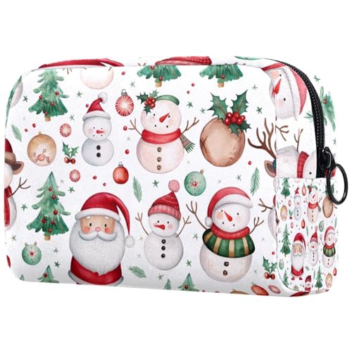 Kosmetiktaschen Für Frauen Niedliche Schneemann-Muster Für Weihnachten Schminkkoffer Reisetasche Kosmetiktasche Organizer von EJFICAHG