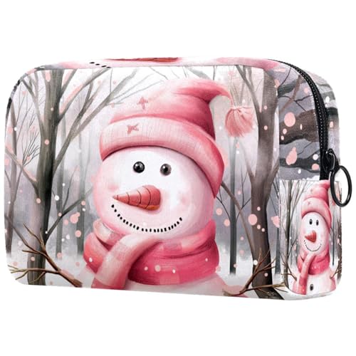 Kosmetiktaschen Für Frauen Niedliche Schneemann Weihnachten Schnee Schminkkoffer Reisetasche Kosmetiktasche Organizer von EJFICAHG