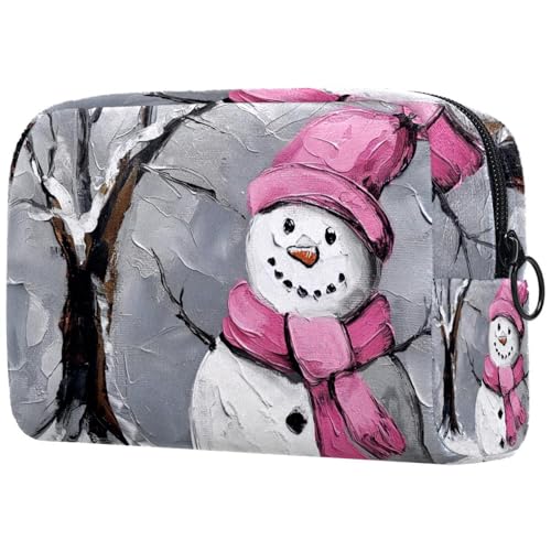 Kosmetiktaschen Für Frauen Niedliche Schneemann Weihnachten Schnee Schminkkoffer Reisetasche Kosmetiktasche Organizer von EJFICAHG