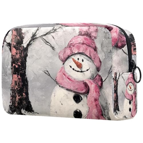 Kosmetiktaschen Für Frauen Niedliche Schneemann Weihnachten Schnee Schminkkoffer Reisetasche Kosmetiktasche Organizer von EJFICAHG