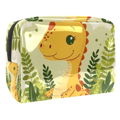 Kosmetiktaschen Für Frauen Niedlicher Dinosaurier Cartoon Schminkkoffer Reisetasche Kosmetiktasche Organizer 18.5x7.5x13cm von EJFICAHG