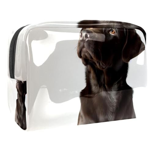 Kosmetiktaschen Für Frauen Niedlicher Labrador-Retriever Schminkkoffer Reisetasche Kosmetiktasche Organizer 18.5x7.5x13cm von EJFICAHG