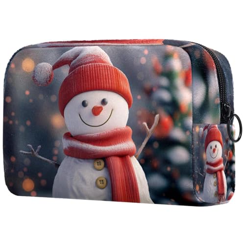 Kosmetiktaschen Für Frauen Niedlicher Schneemann Weihnachten Schminkkoffer Reisetasche Kosmetiktasche Organizer von EJFICAHG