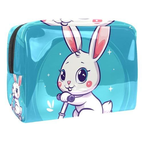 Kosmetiktaschen Für Frauen Niedlicher Weihnachtsmann Mit Schneemann Weihnachtsbaum Schminkkoffer Reisetasche Kosmetiktasche Organizer 18.5x7.5x13cm von EJFICAHG