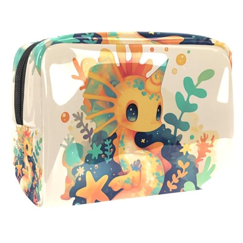 Kosmetiktaschen Für Frauen Niedliches Seepferdchen Schminkkoffer Reisetasche Kosmetiktasche Organizer 18.5x7.5x13cm von EJFICAHG