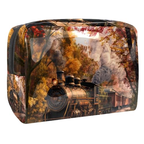 Kosmetiktaschen Für Frauen Oldtimer-Dampfzug Schminkkoffer Reisetasche Kosmetiktasche Organizer 18.5x7.5x13cm von EJFICAHG