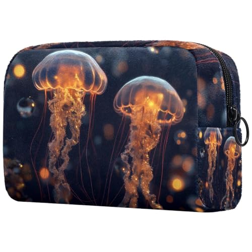 Kosmetiktaschen Für Frauen Quallen-Seifenblasen Schminkkoffer Reisetasche Kosmetiktasche Organizer von EJFICAHG