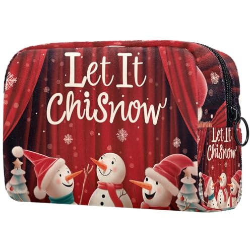 Kosmetiktaschen Für Frauen Schneemann Weihnachten Schneeflocken Schminkkoffer Reisetasche Kosmetiktasche Organizer von EJFICAHG