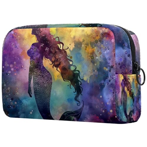 Kosmetiktaschen Für Frauen Schöne Meerjungfrau Schminkkoffer Reisetasche Kosmetiktasche Organizer von EJFICAHG