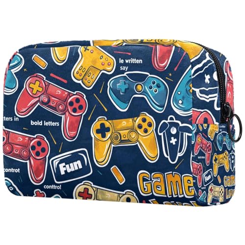 Kosmetiktaschen Für Frauen Spielcontroller Muster Schminkkoffer Reisetasche Kosmetiktasche Organizer von EJFICAHG