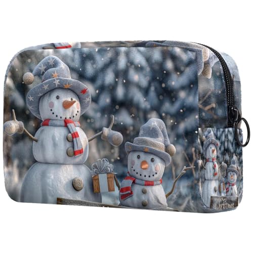 Kosmetiktaschen Für Frauen Süßer Schneemann Frohe Weihnachten Schminkkoffer Reisetasche Kosmetiktasche Organizer von EJFICAHG