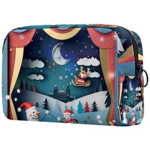 Kosmetiktaschen Für Frauen Weihnachten Llandschaft Schminkkoffer Reisetasche Kosmetiktasche Organizer von EJFICAHG
