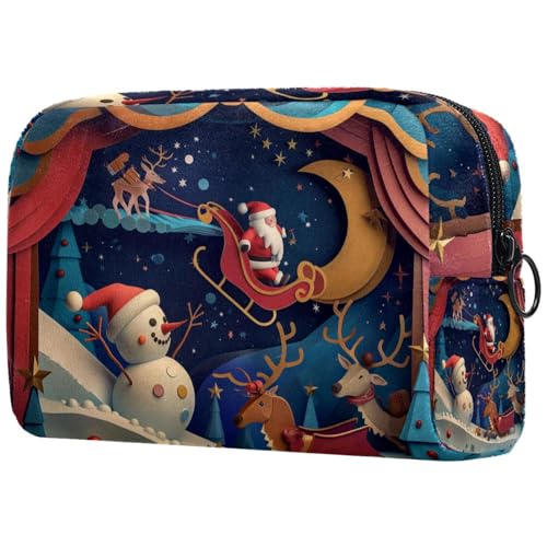 Kosmetiktaschen Für Frauen Weihnachten Llandschaft Schminkkoffer Reisetasche Kosmetiktasche Organizer von EJFICAHG
