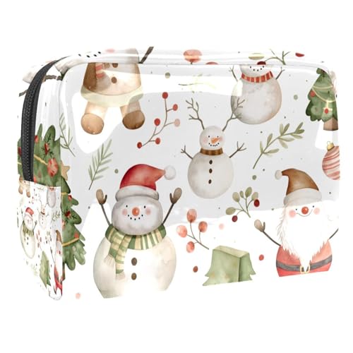 Kosmetiktaschen Für Frauen Weihnachten Niedlicher Schneemann Muster Schminkkoffer Reisetasche Kosmetiktasche Organizer 18.5x7.5x13cm von EJFICAHG