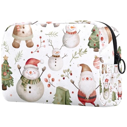 Kosmetiktaschen Für Frauen Weihnachten Niedlicher Schneemann Muster Schminkkoffer Reisetasche Kosmetiktasche Organizer von EJFICAHG