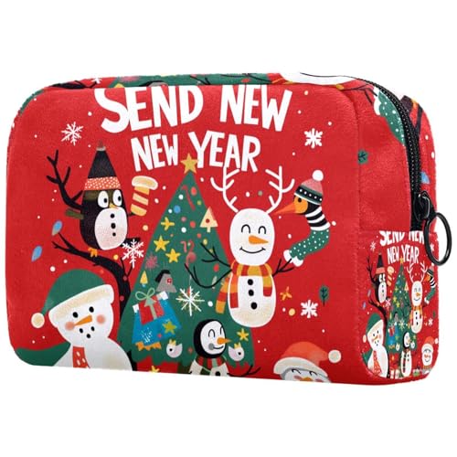 Kosmetiktaschen Für Frauen Weihnachten Niedlicher Schneemann Pinguin Eigenschaften Schminkkoffer Reisetasche Kosmetiktasche Organizer von EJFICAHG