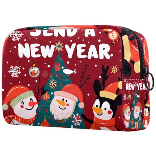 Kosmetiktaschen Für Frauen Weihnachten Niedlicher Schneemann Pinguin Eigenschaften Schminkkoffer Reisetasche Kosmetiktasche Organizer von EJFICAHG