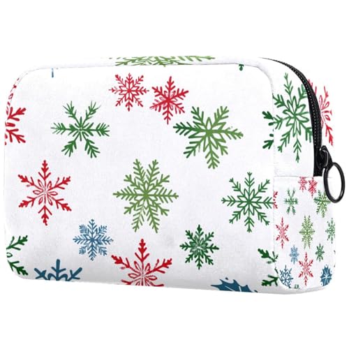 Kosmetiktaschen Für Frauen Weihnachten Schneeflocken Muster Schminkkoffer Reisetasche Kosmetiktasche Organizer von EJFICAHG