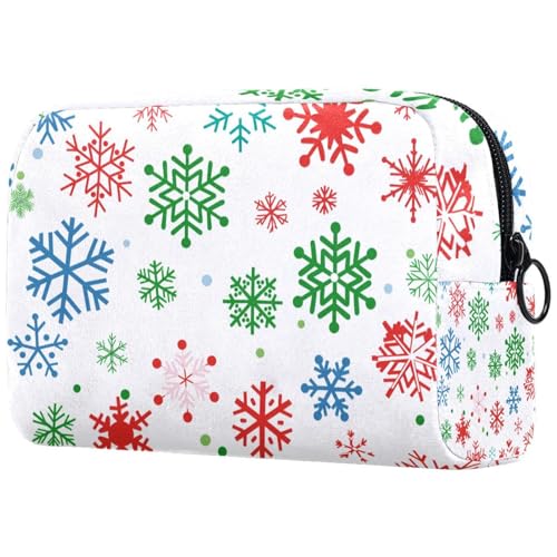 Kosmetiktaschen Für Frauen Weihnachten Schneeflocken Muster Schminkkoffer Reisetasche Kosmetiktasche Organizer von EJFICAHG