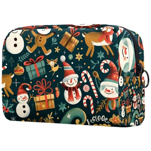 Kosmetiktaschen Für Frauen Weihnachten Schneemann Geschenkvorlagen Schminkkoffer Reisetasche Kosmetiktasche Organizer von EJFICAHG