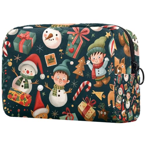 Kosmetiktaschen Für Frauen Weihnachten Schneemann Geschenkvorlagen Schminkkoffer Reisetasche Kosmetiktasche Organizer von EJFICAHG