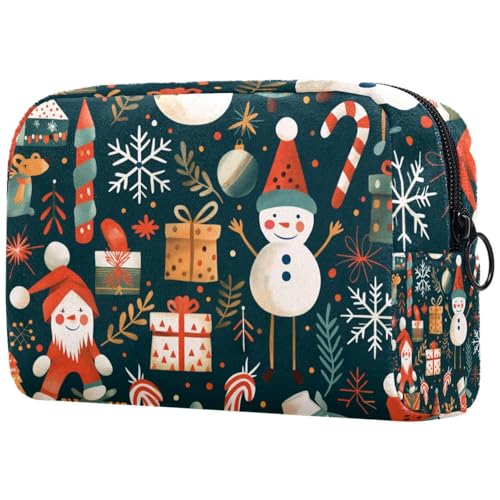 Kosmetiktaschen Für Frauen Weihnachten Schneemann Geschenkvorlagen Schminkkoffer Reisetasche Kosmetiktasche Organizer von EJFICAHG