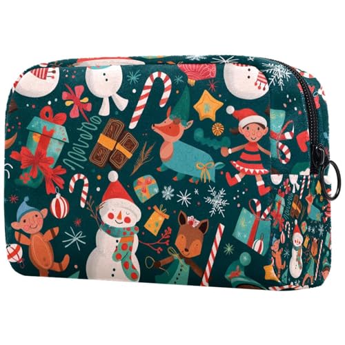 Kosmetiktaschen Für Frauen Weihnachten Schneemann Geschenkvorlagen Schminkkoffer Reisetasche Kosmetiktasche Organizer von EJFICAHG
