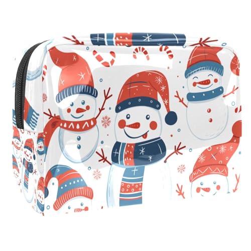 Kosmetiktaschen Für Frauen Weihnachten Schneemann Muster Cute Schminkkoffer Reisetasche Kosmetiktasche Organizer 18.5x7.5x13cm von EJFICAHG