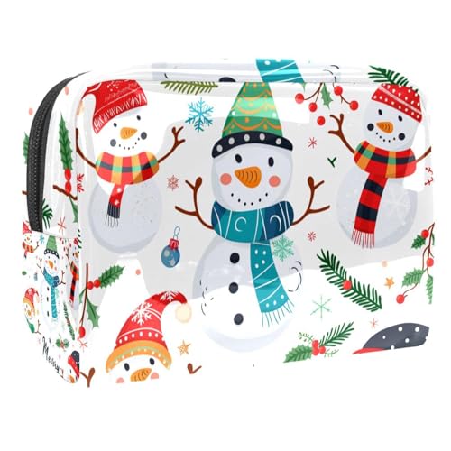 Kosmetiktaschen Für Frauen Weihnachten Schneemann Muster Cute Schminkkoffer Reisetasche Kosmetiktasche Organizer 18.5x7.5x13cm von EJFICAHG