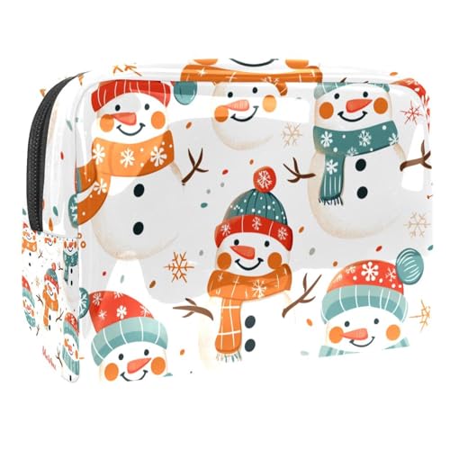 Kosmetiktaschen Für Frauen Weihnachten Schneemann Muster Cute Schminkkoffer Reisetasche Kosmetiktasche Organizer 18.5x7.5x13cm von EJFICAHG