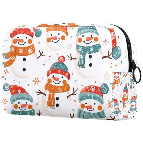Kosmetiktaschen Für Frauen Weihnachten Schneemann Muster Cute Schminkkoffer Reisetasche Kosmetiktasche Organizer von EJFICAHG
