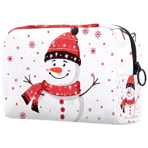 Kosmetiktaschen Für Frauen Weihnachten Schneemann Muster Cute Schminkkoffer Reisetasche Kosmetiktasche Organizer von EJFICAHG